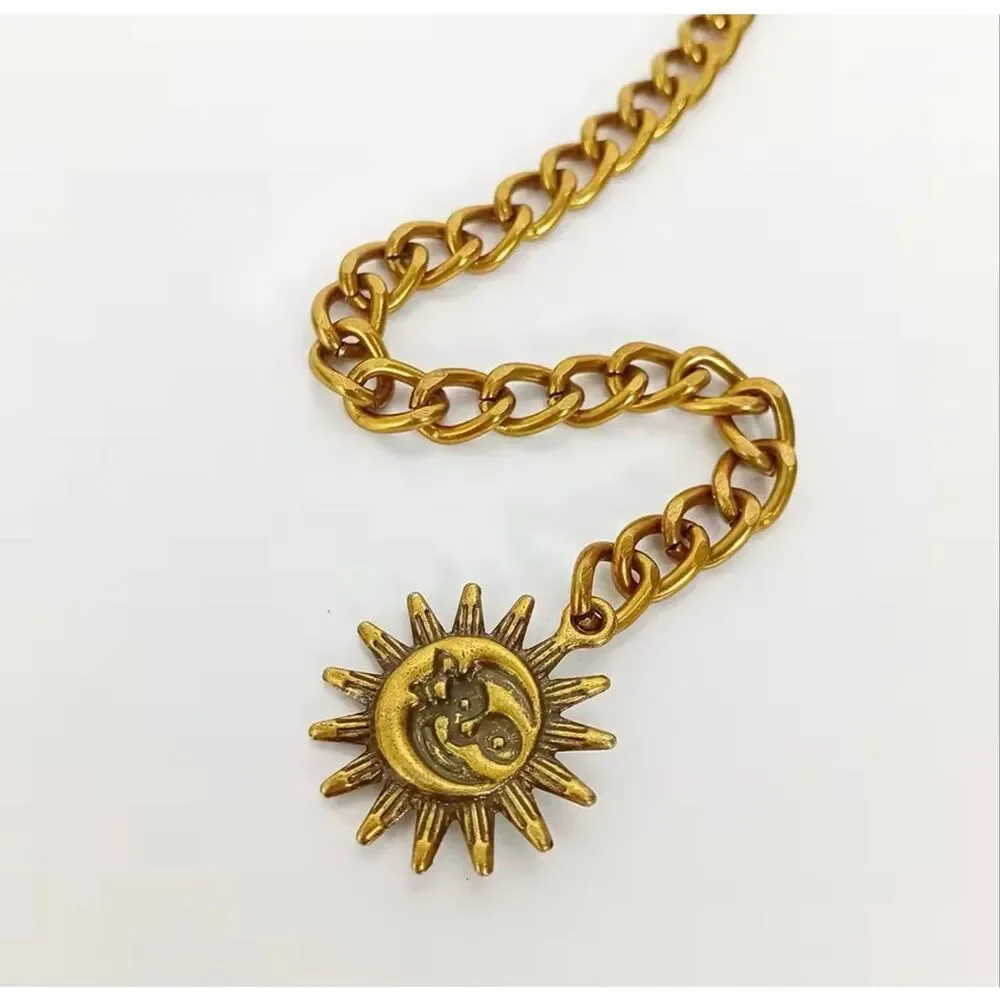 Celestial Moon Chain Belt — Gold Statement Waist Jewelry NWOT